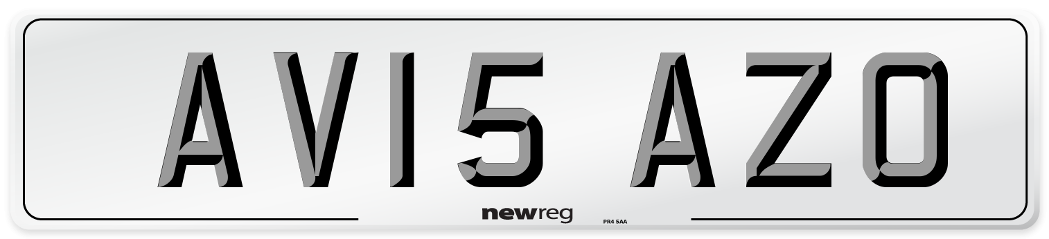 AV15 AZO Number Plate from New Reg